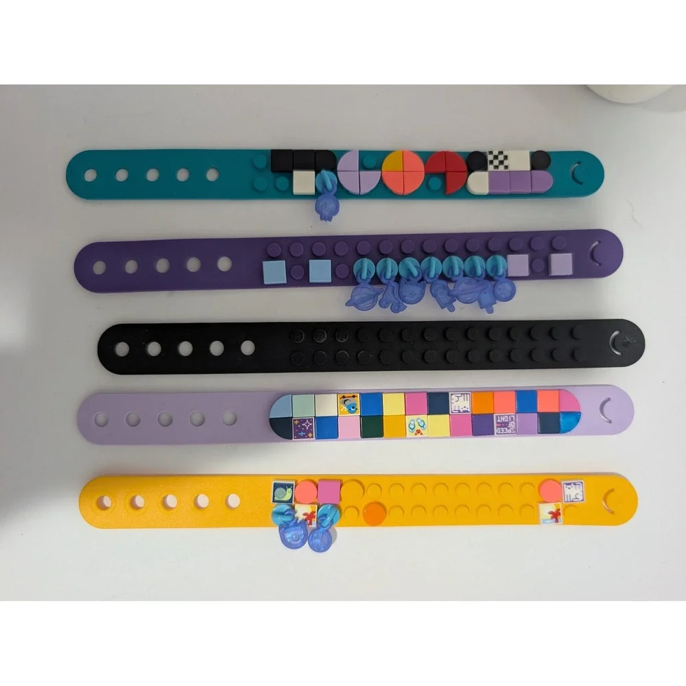 LEGO DOTS Bracelet Mega Pack 5 Adjustable Bands Colorful Tiles Charms with Tray